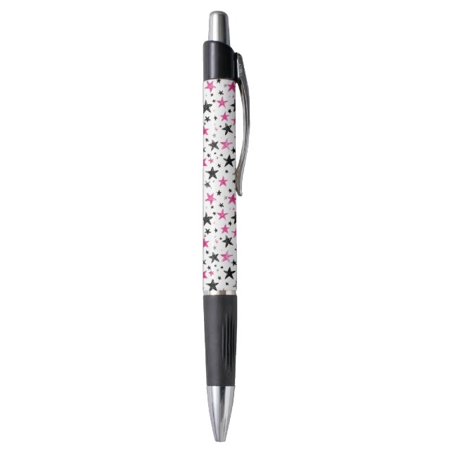 Pink Silver Black Stars (Bottom (Vertical))