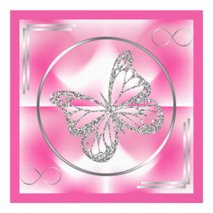 Pink & Silver Butterfly and Infinity Sign Photo
