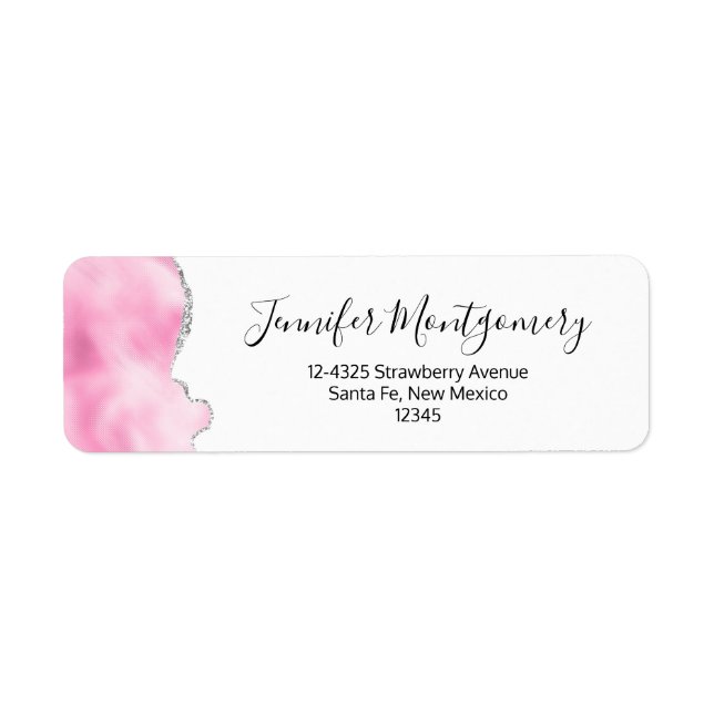 Pink & Silver Faux Glitter Border Stylish (Front)
