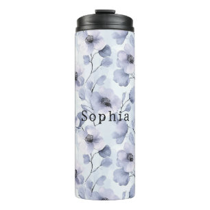 Pink Silver Glam Abstract Circles  Thermal Tumbler