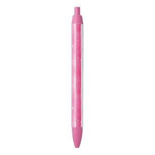 Pink Silver Glam Abstract Stripes Black Ink Pen