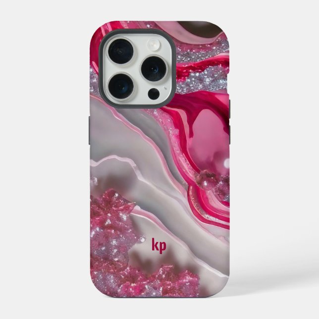 Pink silver glitter luxurious background iPhone case (Back)