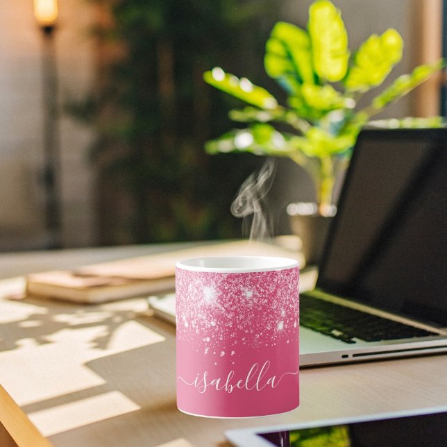 Pink Silver glitter name script Coffee Mug (Creator Uploaded)