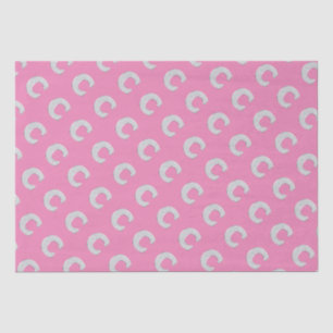 Pink Silver Letter C Tissue Paper