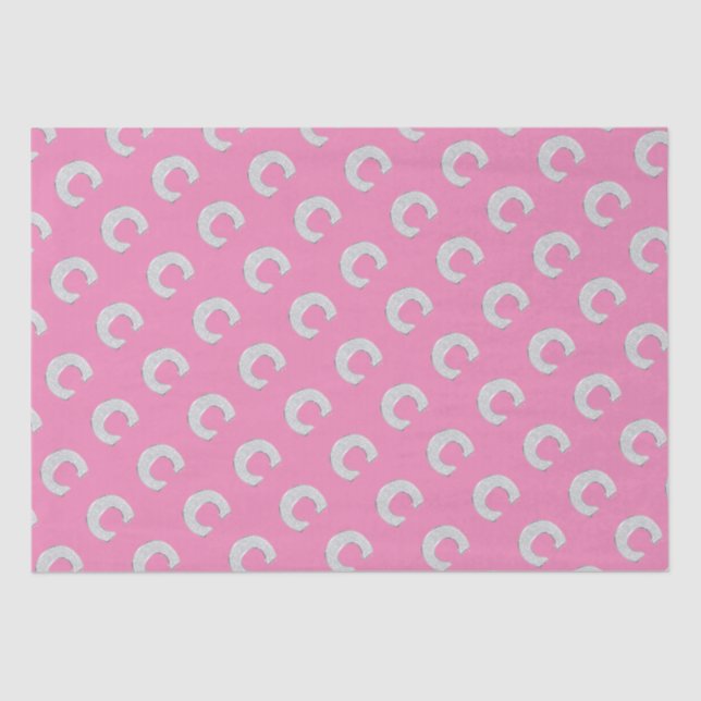 Pink Silver Letter C Tissue Paper (Front)