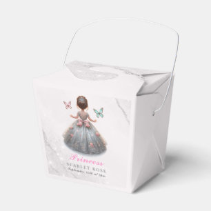 Pink silver princess gown Fairytale birthday party Favour Box