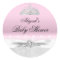 Pink & Silver Princess Tiara Baby Shower Sticker