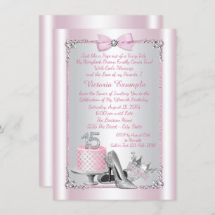 Pink Silver Quinceanera Invitations