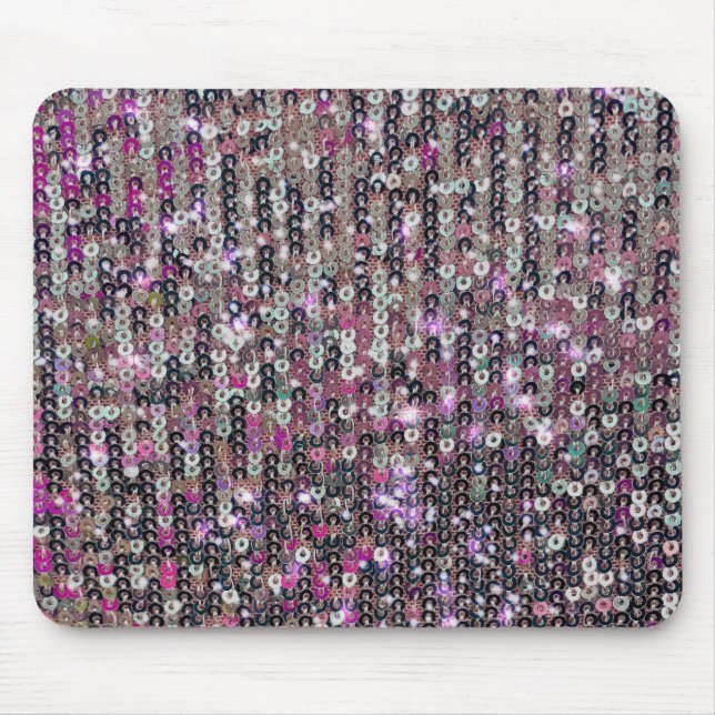 Pink silver sequins | sparkle pattern    mouse mat (Front)