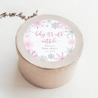 Pink silver snowflakes baby its cold outside