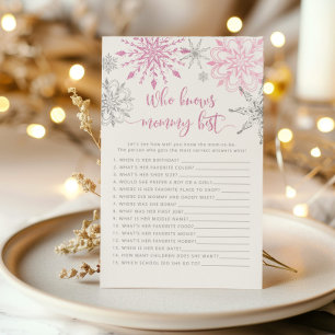 Pink silver snowflakes Who knows mummy best game