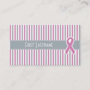 Pink & Silver Stripes custom business cards