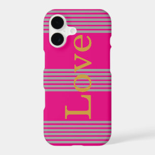 Pink Silver Stripes Personalised