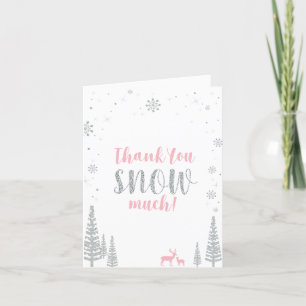 Pink & Silver Winter Wonderland Thank You Card