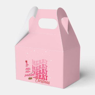 Pink Simple and Modern Merry Christmas Favour Box