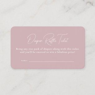 Pink simple baby shower diaper raffle ticket enclosure card
