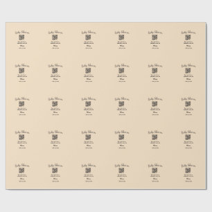 Pink simple baby shower q r code add name text thr wrapping paper