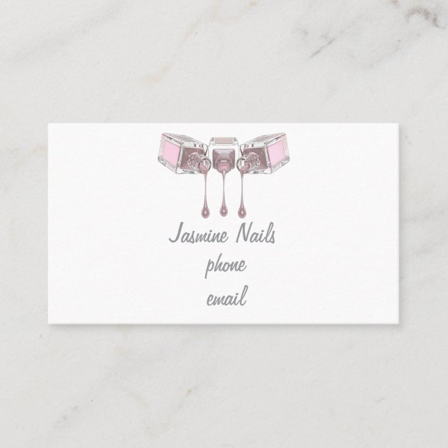 Pink Simple  Business Card (Front)