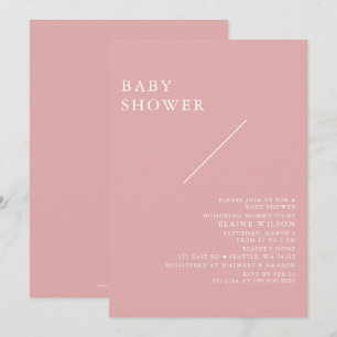 Pink Simple Elegant Modern Baby Shower Invitation