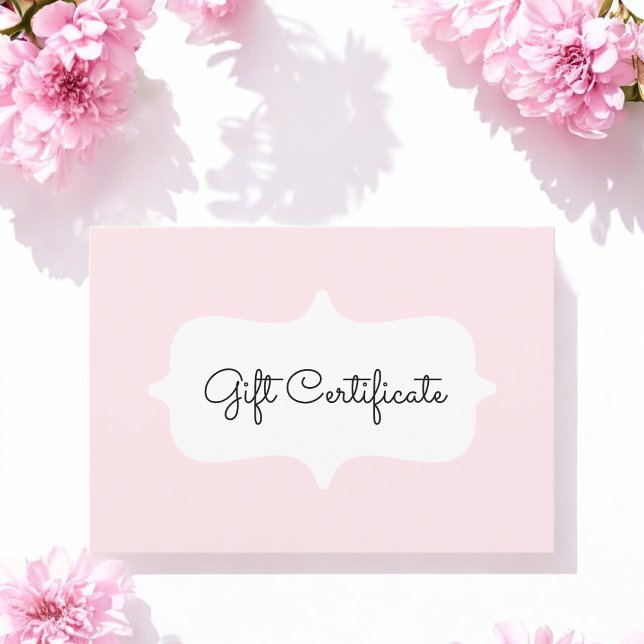 Pink Simple Gift Certificate Card (Creator Uploaded)