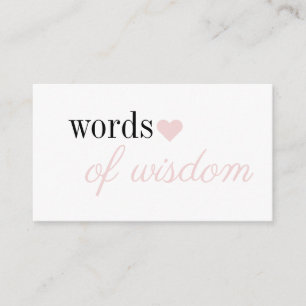 Pink Simple Girl Baby Shower words of wisdom Enclosure Card