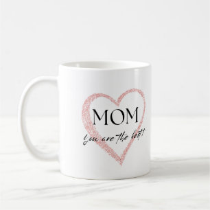 Pink Simple Heart Best Mom Mother's day  Coffee Mug