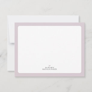 Pink   Simple Heart Personalised Stationery Card
