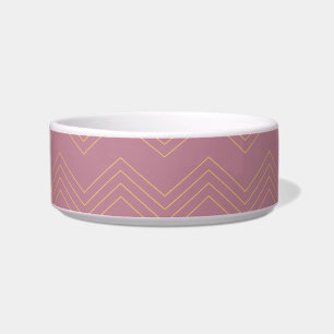 Pink, simple, modern, cool, trendy zigzag pattern bowl