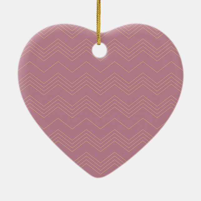Pink, simple, modern, cool, trendy zigzag pattern ceramic tree decoration (Back)