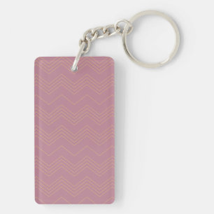 Pink, simple, modern, cool, trendy zigzag pattern key ring