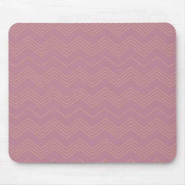 Pink, simple, modern, cool, trendy zigzag pattern mouse mat (Front)