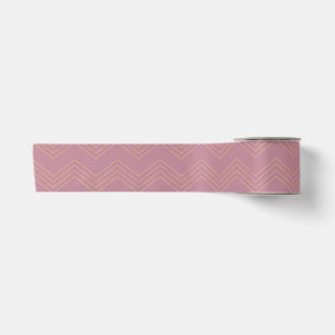 Pink, simple, modern, cool, trendy zigzag pattern satin ribbon
