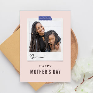 Pink, Simple & Modern Mother's Day Photo Holiday Card