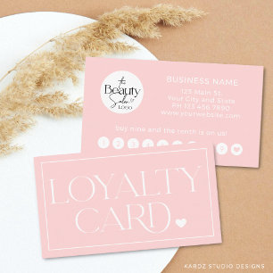 Pink Simple Modern Professional Loyalty Card