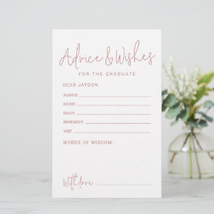 Pink Simple Modern Script Graduate advice & wishes