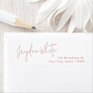 Pink Simple Modern Script Graduate Return Address