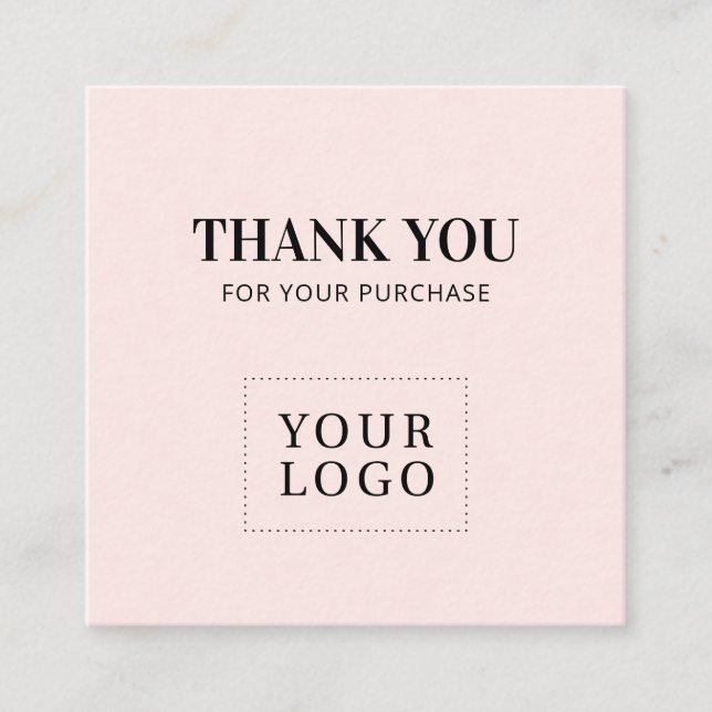 Pink Simple Modern Thank you Business Cards (Front)