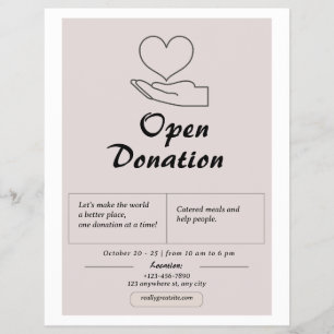 Pink Simple Open Donation Flyer
