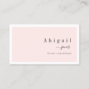 Pink Simple Script Modern Luxury Professional Business Card