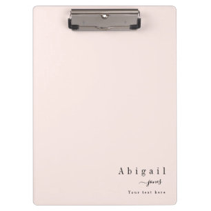 Pink Simple Script Name Modern Luxury personalised Clipboard