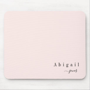 Pink Simple Script Name Modern Luxury personalised Mouse Mat