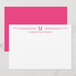 Pink Simple Two Border Minimalist Card
