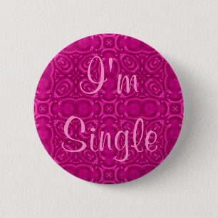 Pink single girl 6 cm round badge
