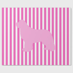 Pink single Newfoundland Dog Gift Wrap
