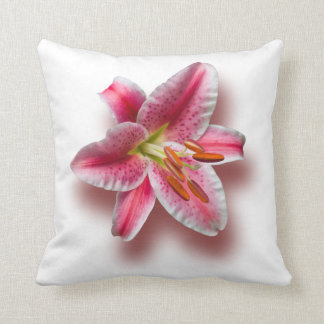 Pink Single Stargazer Lily Cushion