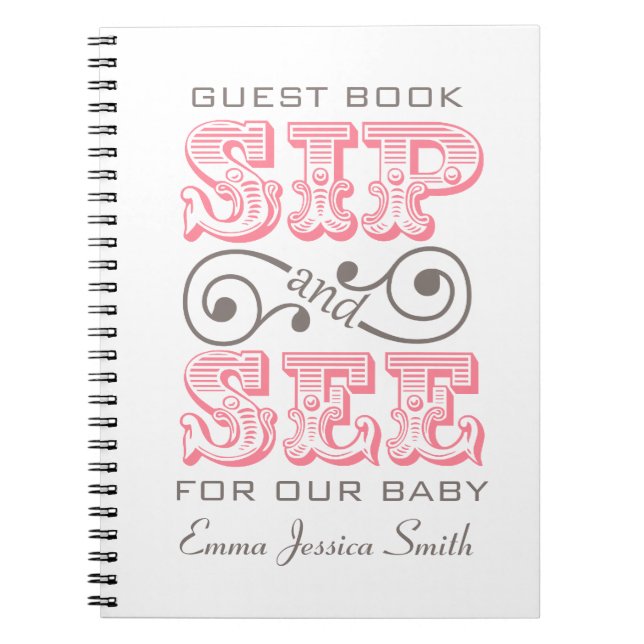 Pink Sip And See Celebration Register Book (Front)