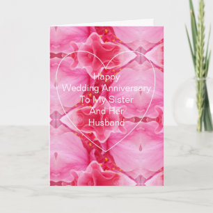 Pink Sister And Husband Personalised Anniversary Card