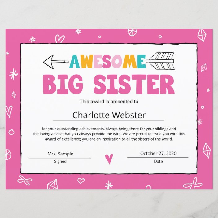 pink-sister-certificate-big-sister-certificate-zazzle-co-uk