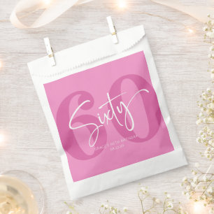 Pink Sixty 60th Sixtieth Birthday Party Favour Bags