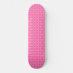 Pink Skateboard with Hearts - Your Colours or Text